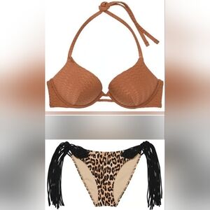 38D/XL VS Swim Bombshell Bikini Top VS Archives Macrame Fringe Bikini Set